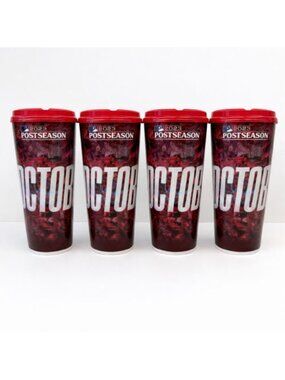 PHILLIES (x4) 2023 Postseason Souvenir Cup Lid Hard Plastic Red October 32oz